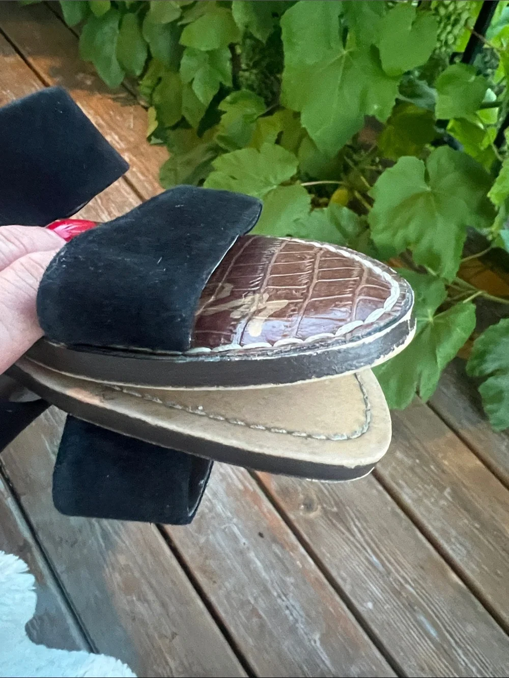 Sam Edelman Black Suede Double-Strap Slide Sandals